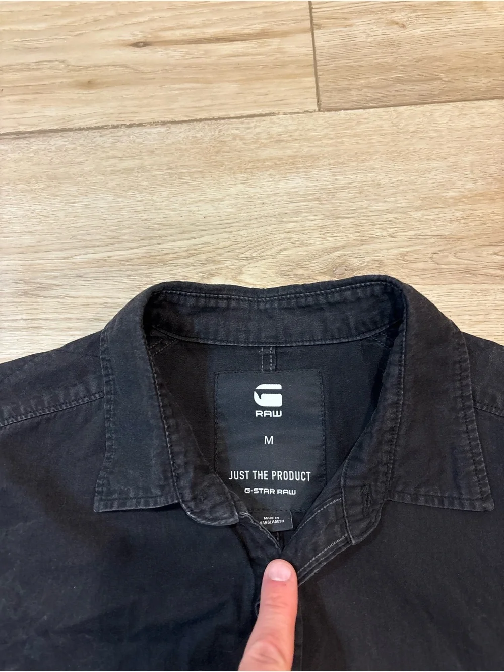 G-Star Raw Landoh Clean Shirt Mens Medium M Long Sleeve Black Pearl Snap